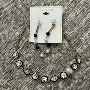 Stephan & Co Beaded Necklace and Dangle Earrings